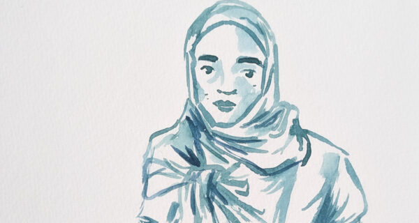 Portrait dessiné d'Inès Chebourou