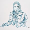 Portrait dessiné d'Inès Chebourou